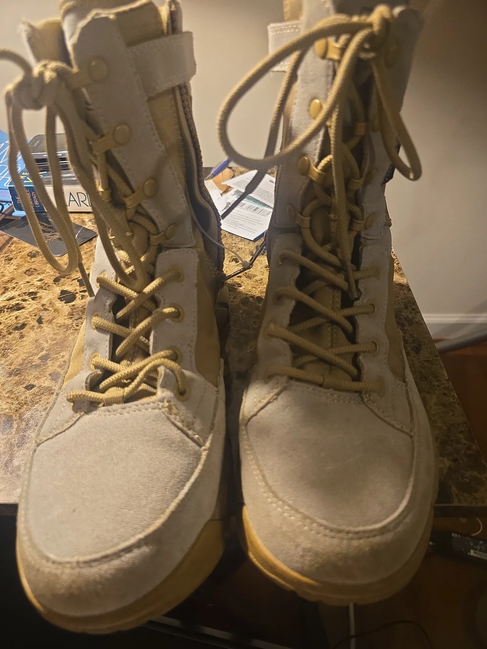 Free Soldier  Mens Tan ACC0014 Cordura Fabric Waterproof Combat Boots Size 10